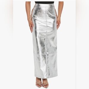 Silver Metallic Women's Skirt